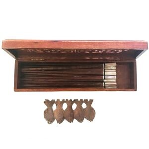 NWOT Rosewood Chopsticks Set